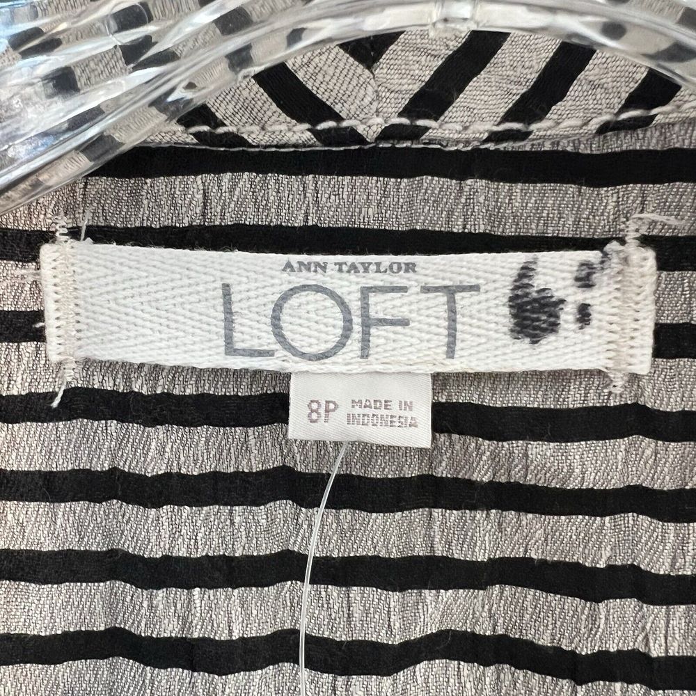LOFT NEW Lightweight Blazer Size 8P Striped Open Front 3/4 Sleeve Women's NWT - Picture 3 of 5
